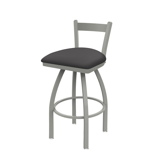 25" Low Back Swivel Counter Stool, Nickel Finish, Canter Storm Seat